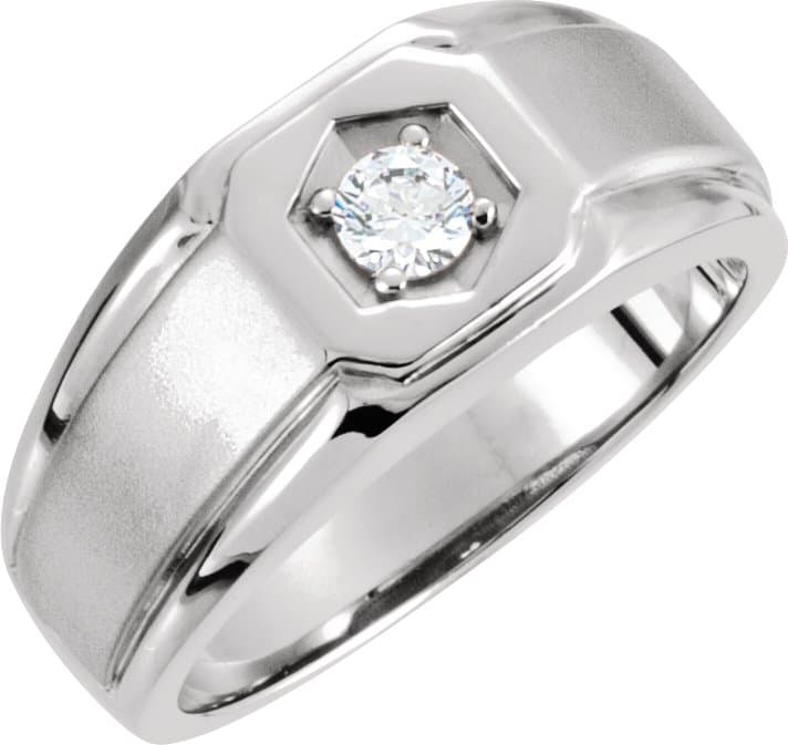 14K White 1/4 CTW Natural Diamond Ring