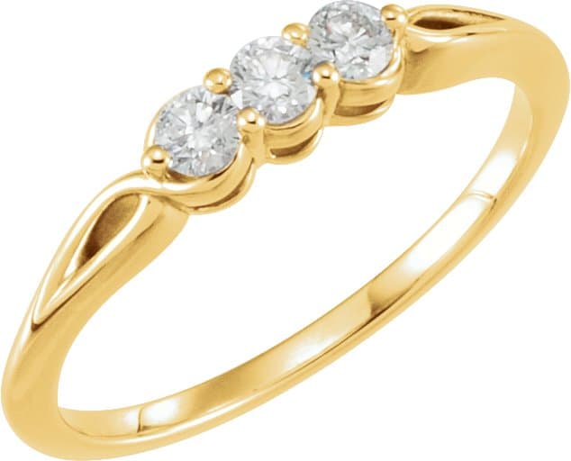 14K Rose 1 CTW Natural Diamond Three-Stone Ring