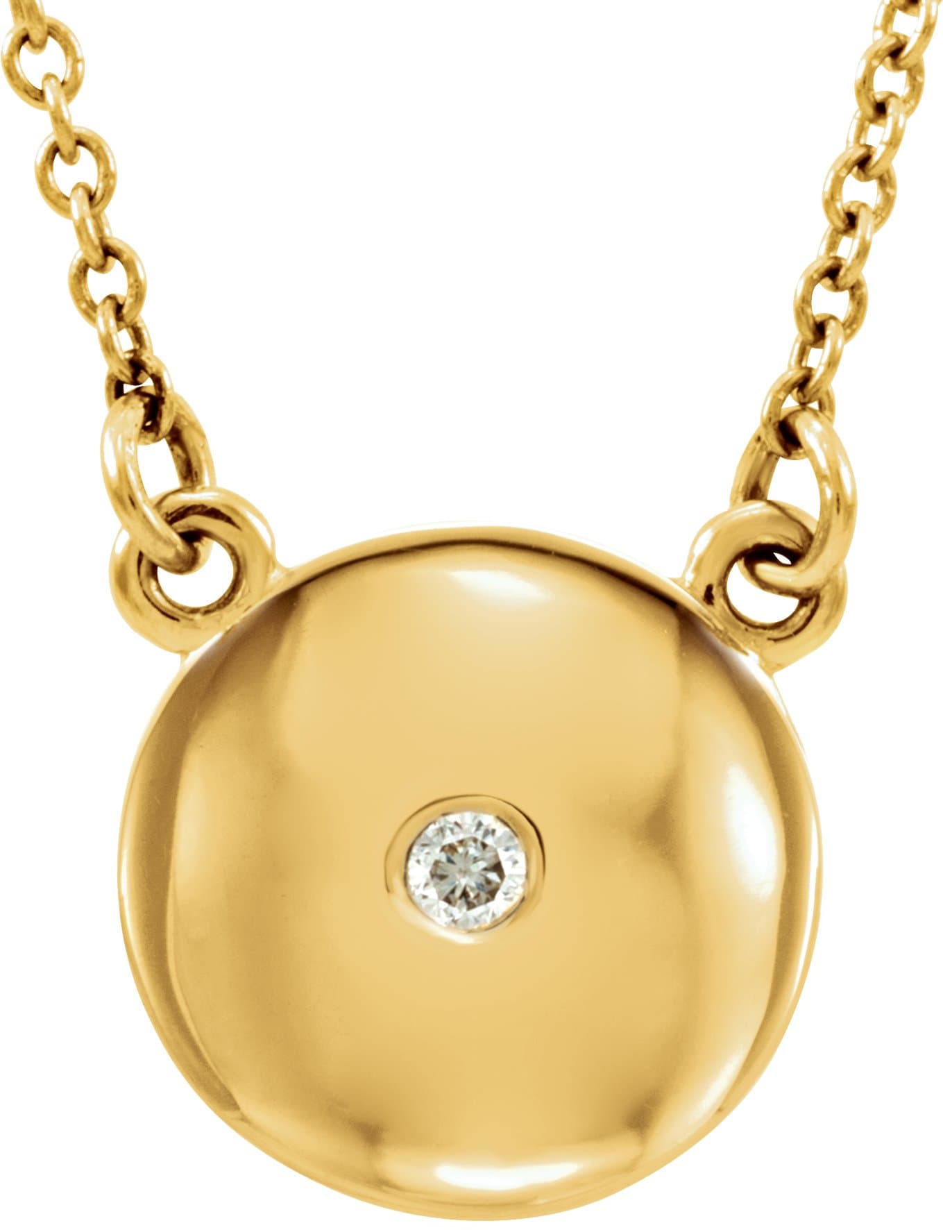 14K Yellow .02 CTW Natural Diamond Domed 16 1/2 Necklace