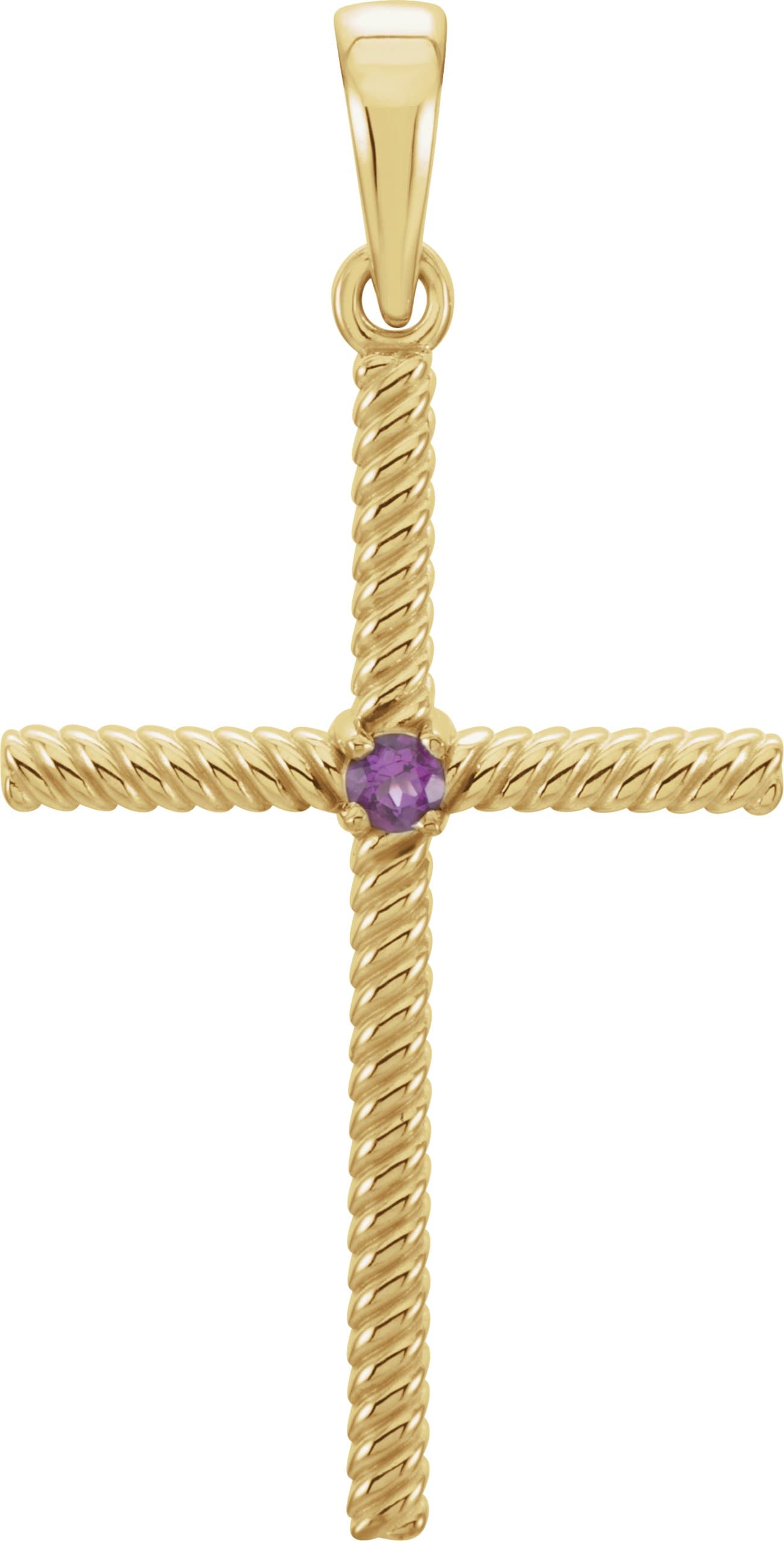 14K White .02 CT Natural Diamond Cross Pendant