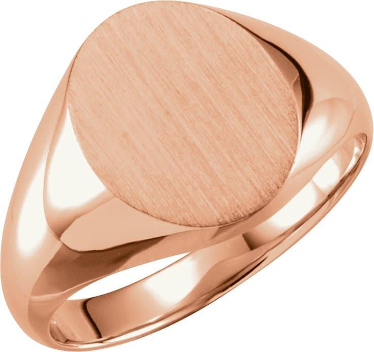 10K White Oval Signet Ring