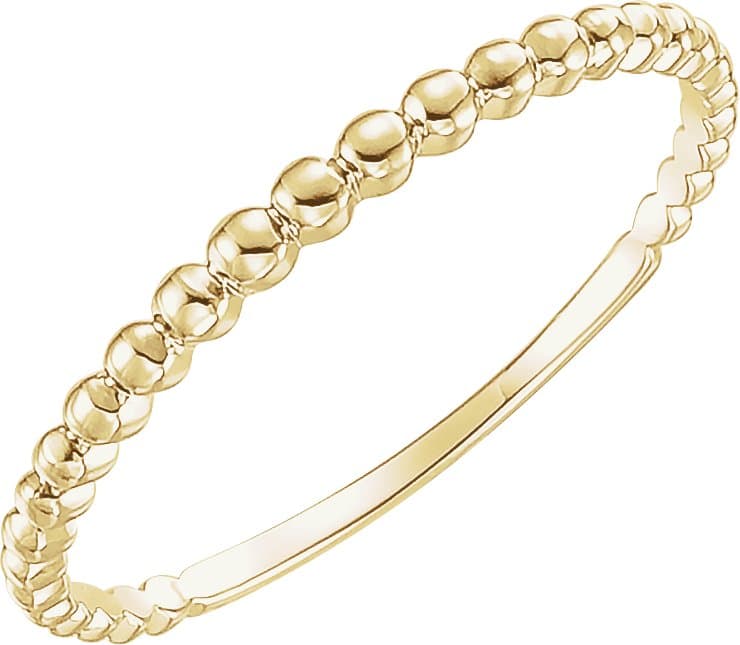14K Rose Stackable Bead Ring