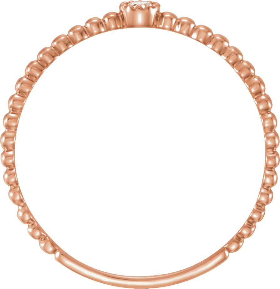 Beaded Bezel-Set Solitaire Ring view 2