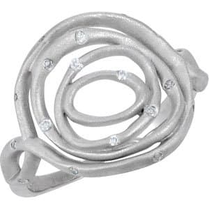Sterling Silver .07 CTW Natural Diamond Circle Ring