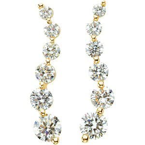 14K White 1/2 CTW Natural Diamond Left Journey Earrings