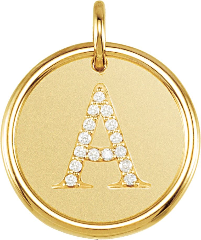 14K Rose Gold .04 CTW Natural Diamond Posh Mommy® Initial I Pendant