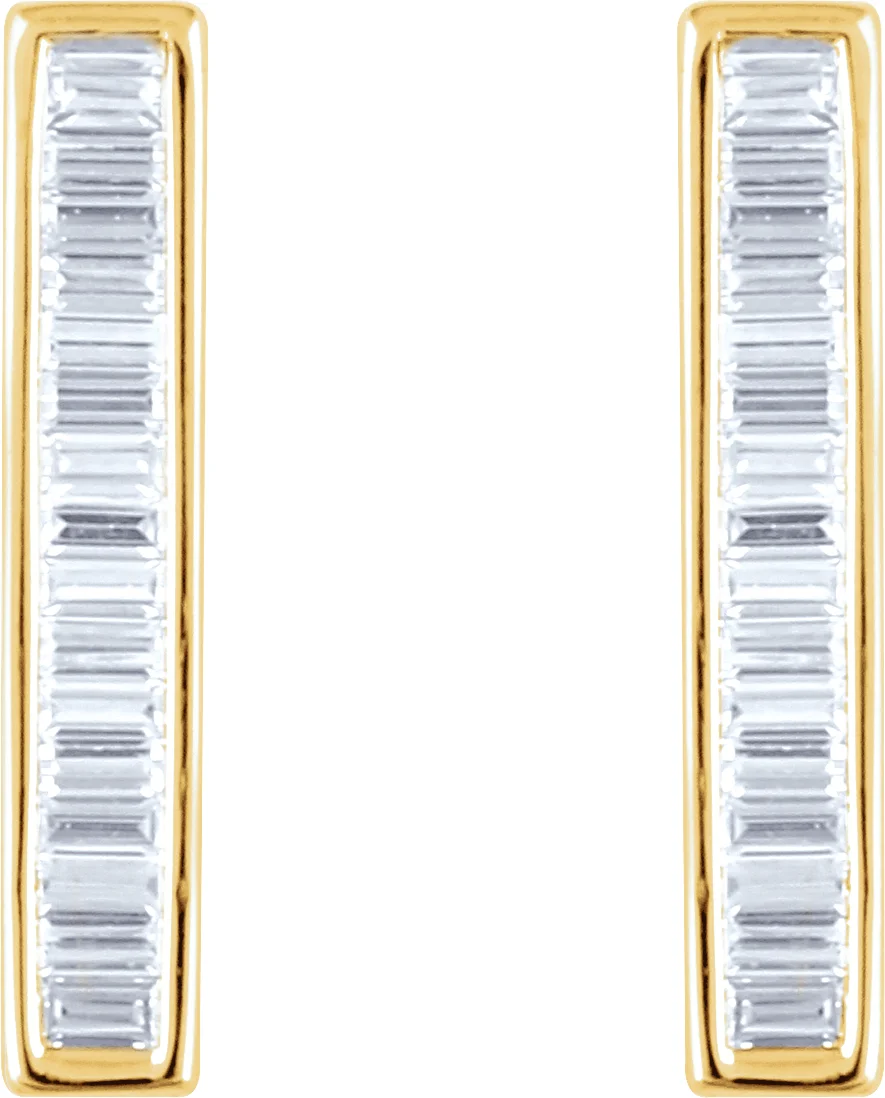 Baguette Bar Earrings, view 3