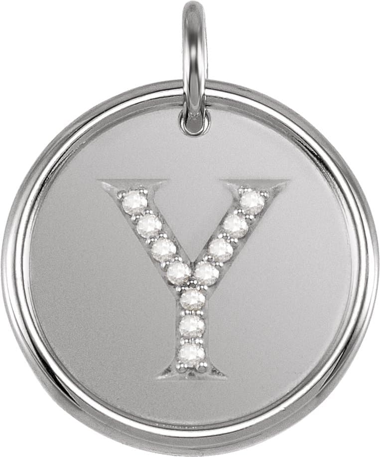 14K Rose Gold .04 CTW Natural Diamond Posh Mommy® Initial I Pendant