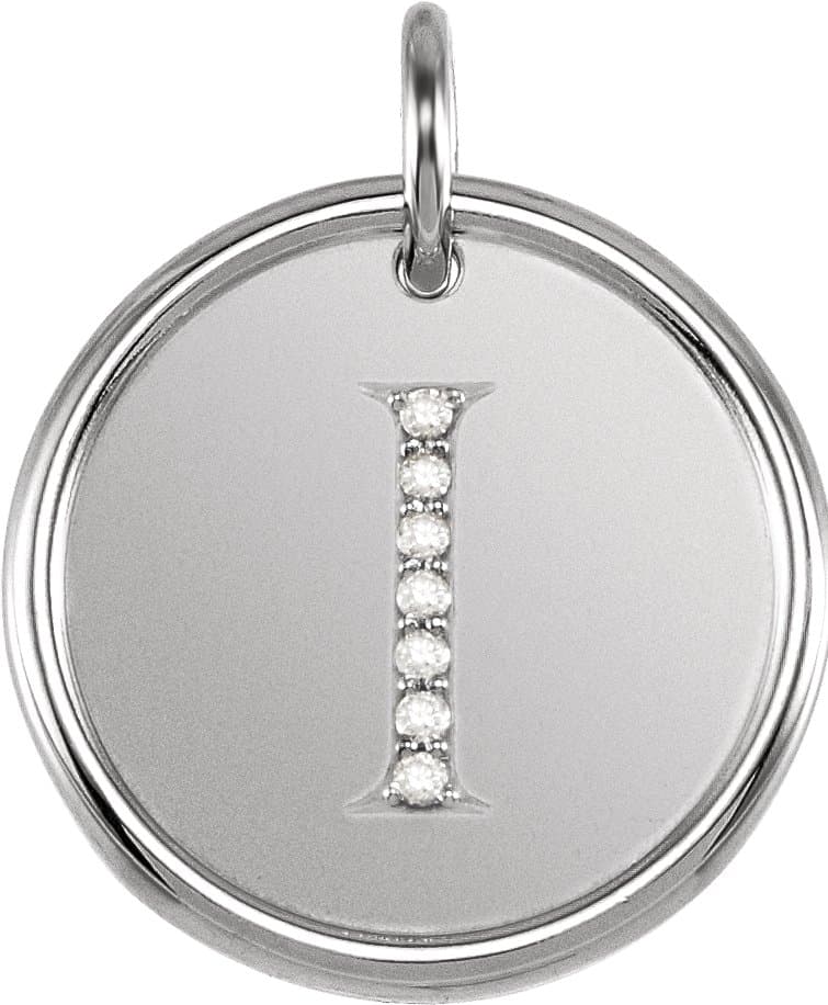 14K Rose Gold .04 CTW Natural Diamond Posh Mommy® Initial I Pendant