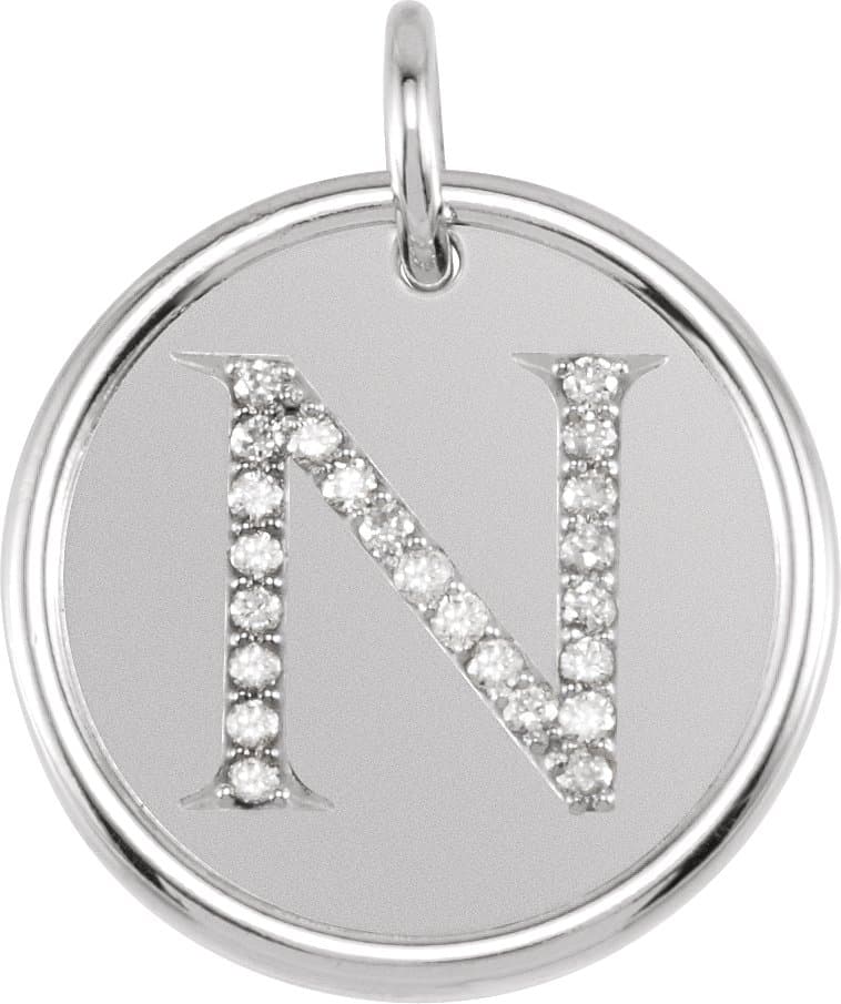 14K Yellow Gold 1/10 CTW Natural Diamond Posh Mommy® Initial G Pendant