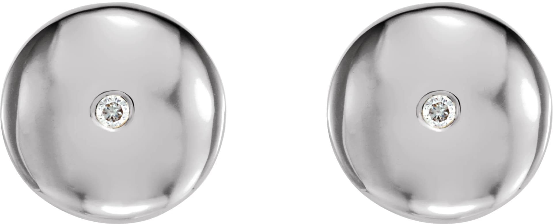 Domed Circle Earrings, view 3