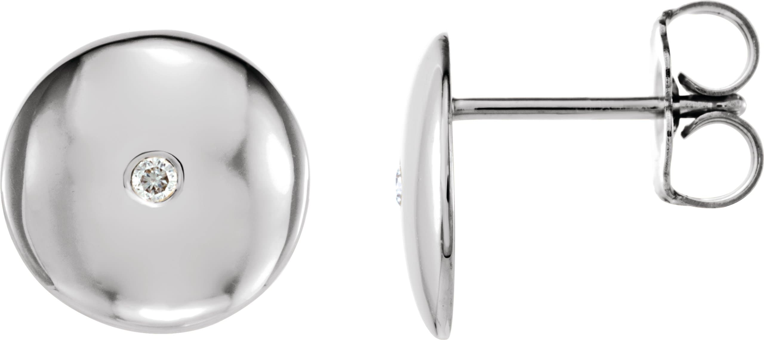 14K Yellow  .03 CTW Natural Diamond Domed Earrings