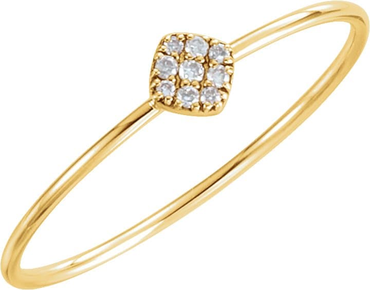 14K Rose 1/8 CTW Natural Diamond Petite Cluster Ring