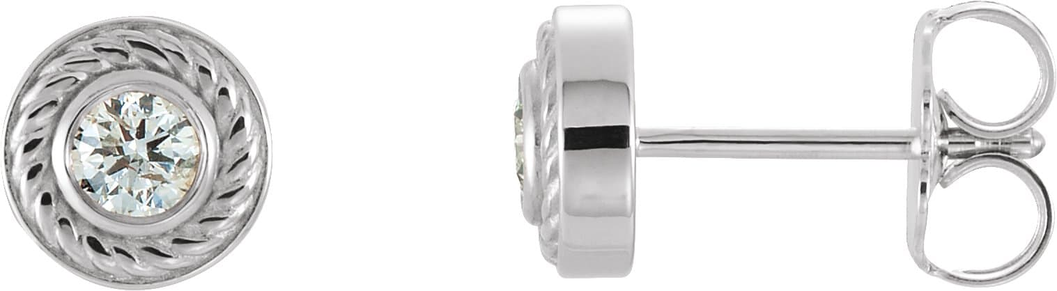 14K White 1/5 CTW Natural Diamond Rope Earrings
