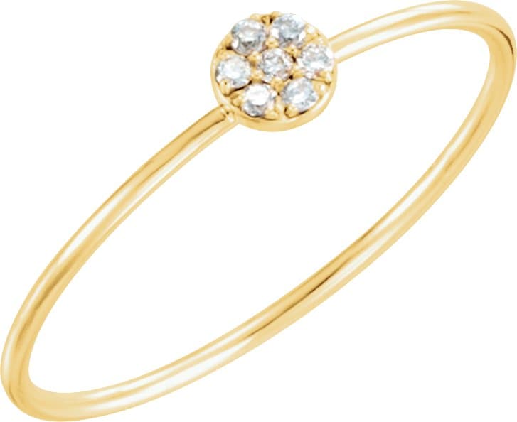 14K Rose .04 CTW Natural Diamond Petite Cluster Ring