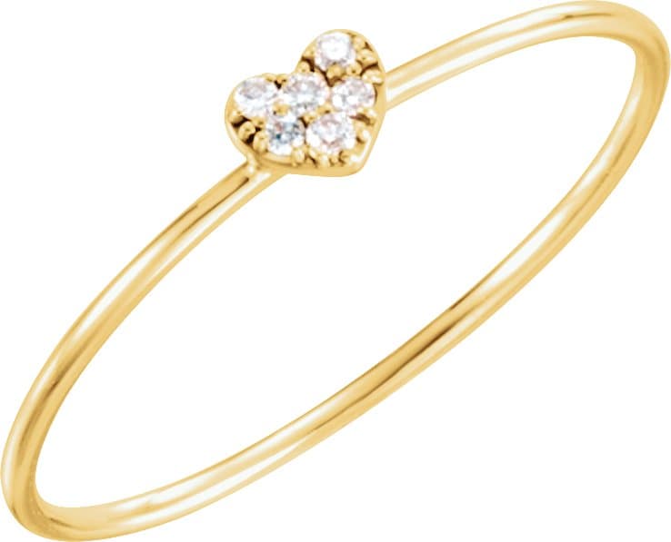 14K Rose .03 CTW Natural Diamond Petite Heart Cluster Ring