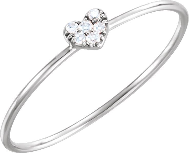 14K Rose .03 CTW Natural Diamond Petite Heart Cluster Ring