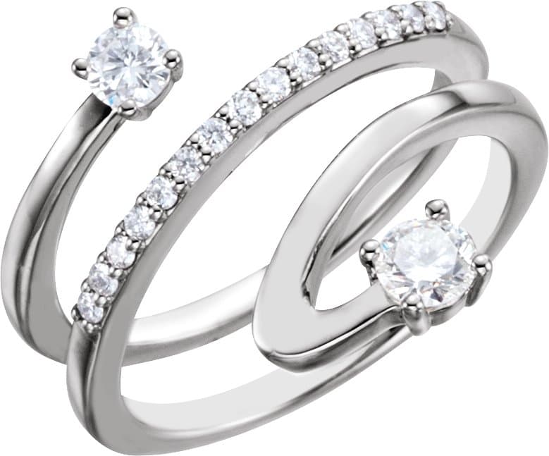 14K Rose 1/2 CTW Natural Diamond Freeform Ring