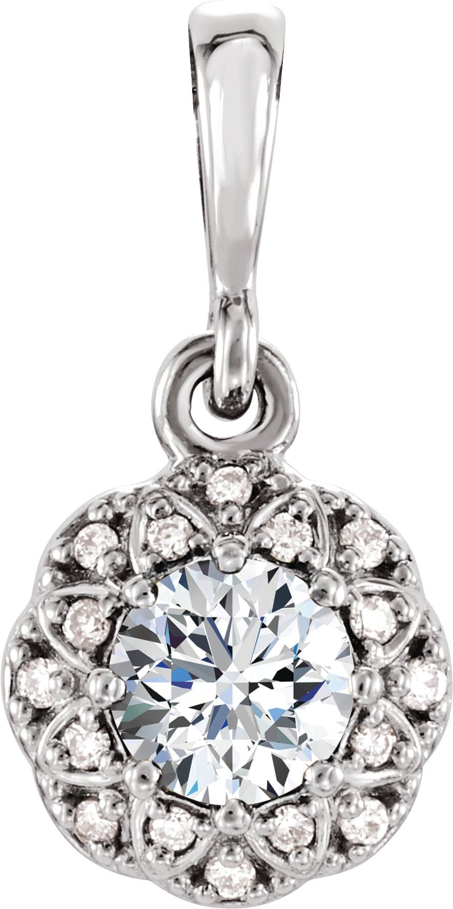 Platinum 1/4 CTW Natural Diamond Halo-Style Pendant