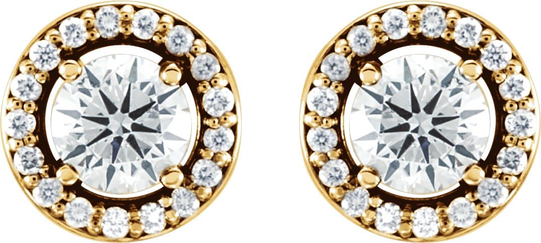 Round 4-Prong Halo-Style Earrings view 2