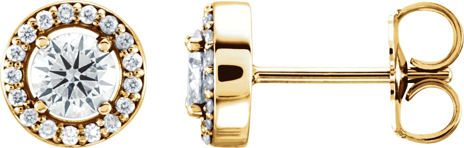 14K Rose 1/2 CTW Lab-Grown Diamond Halo-Style Earrings
