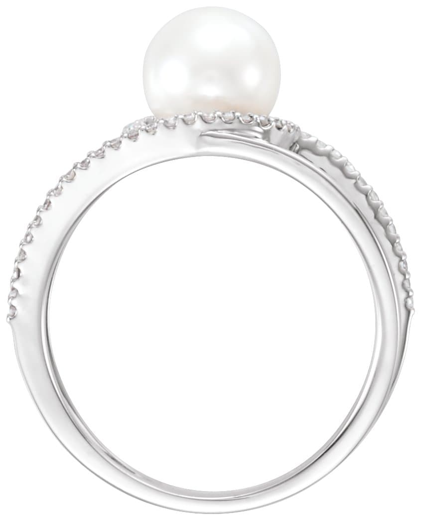 Pearl Negative Space Ring view 2