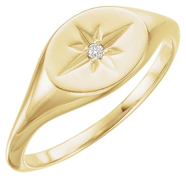 14K Rose .02 CT Natural Diamond Ring