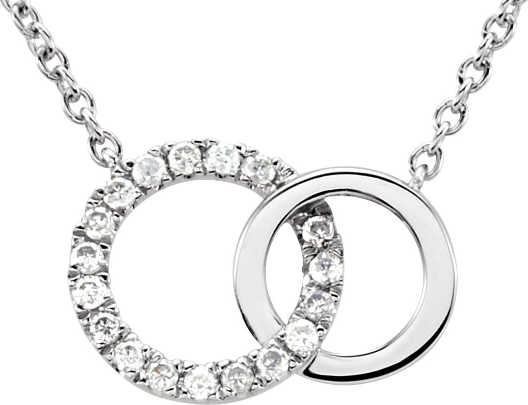 14K White .06 CTW Natural Diamond Circle 18 Necklace