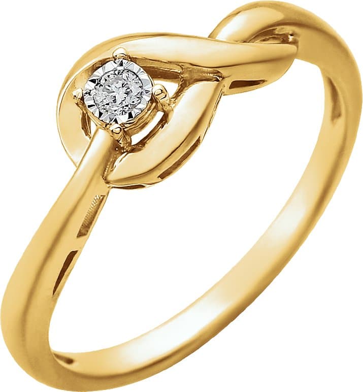 14K Rose .04 CT Natural Diamond Ring