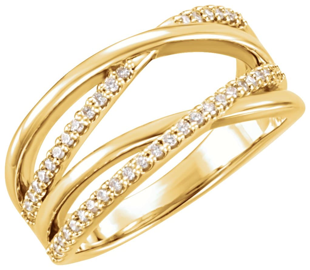 14K Rose 1/5 CTW Lab-Grown Diamond Criss-Cross Ring