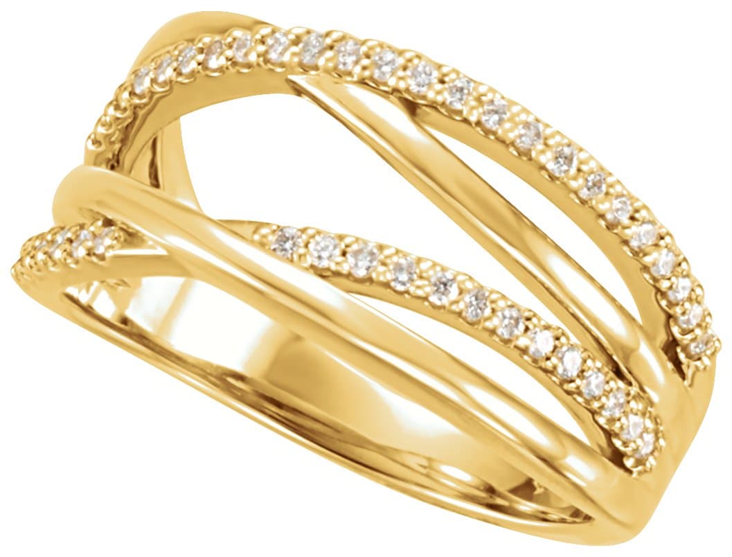 14K White Gold  1/5 CTW Natural Diamond Criss-Cross Ring 