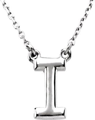 14K Rose Block Initial G 16 Necklace