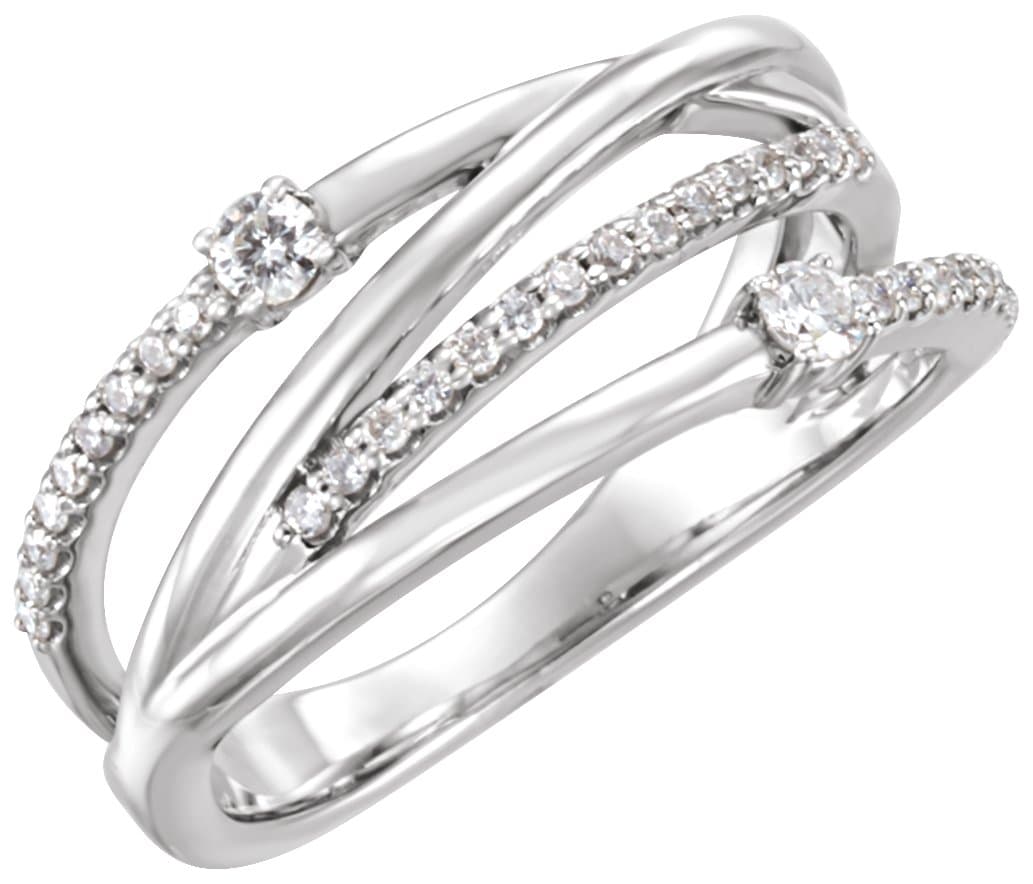 14K Rose 1/4 CTW Natural Diamond Criss-Cross Ring