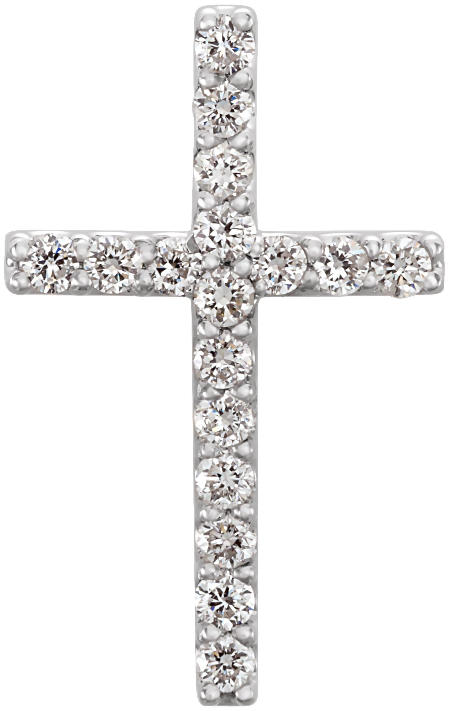 14K White 1/4 CTW Lab-Grown Diamond Petite Cross Pendant