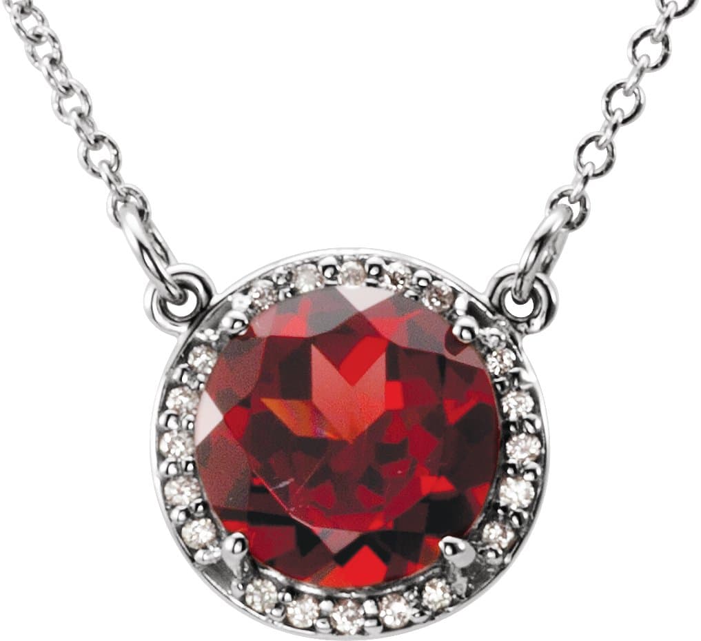 14K Rose 6 mm Lab-Grown Alexandrite & .04 CTW Natural Diamond 16 Necklace