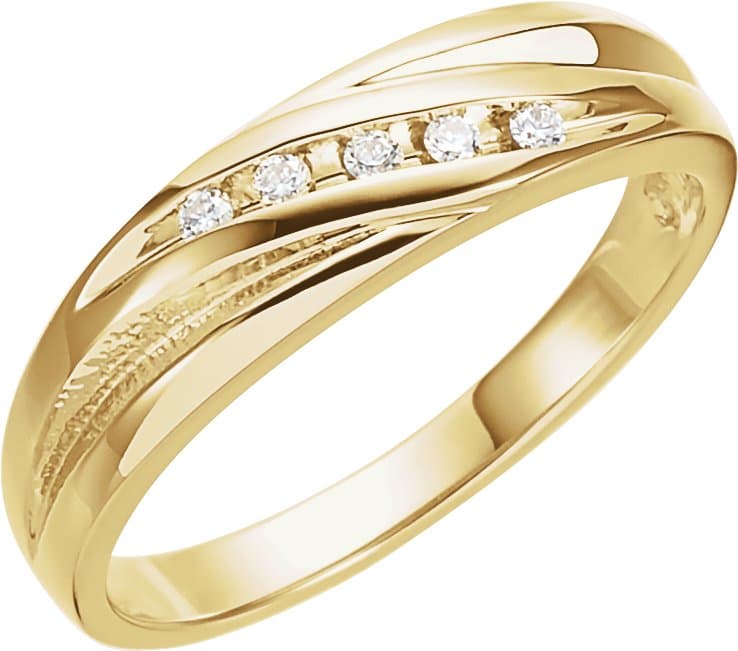 14K Yellow 1/10 CTW Natural Diamond Channel-Set Band