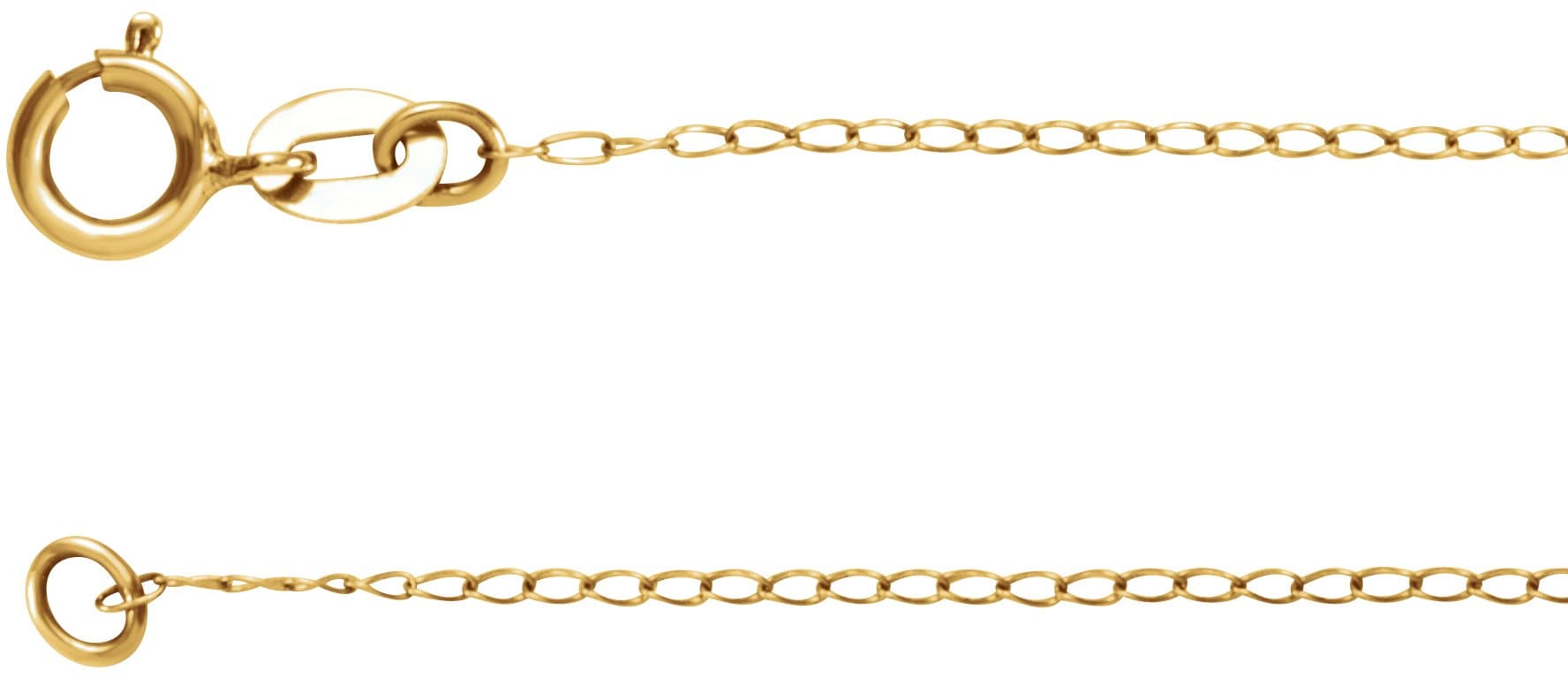 14K White 1 mm Curb 24 Chain