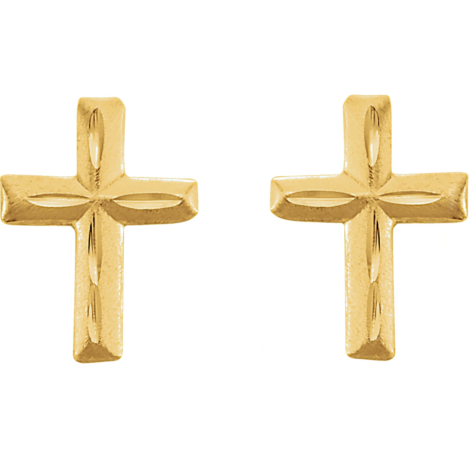 Youth Diamond-Cut Cross Earrings view 2