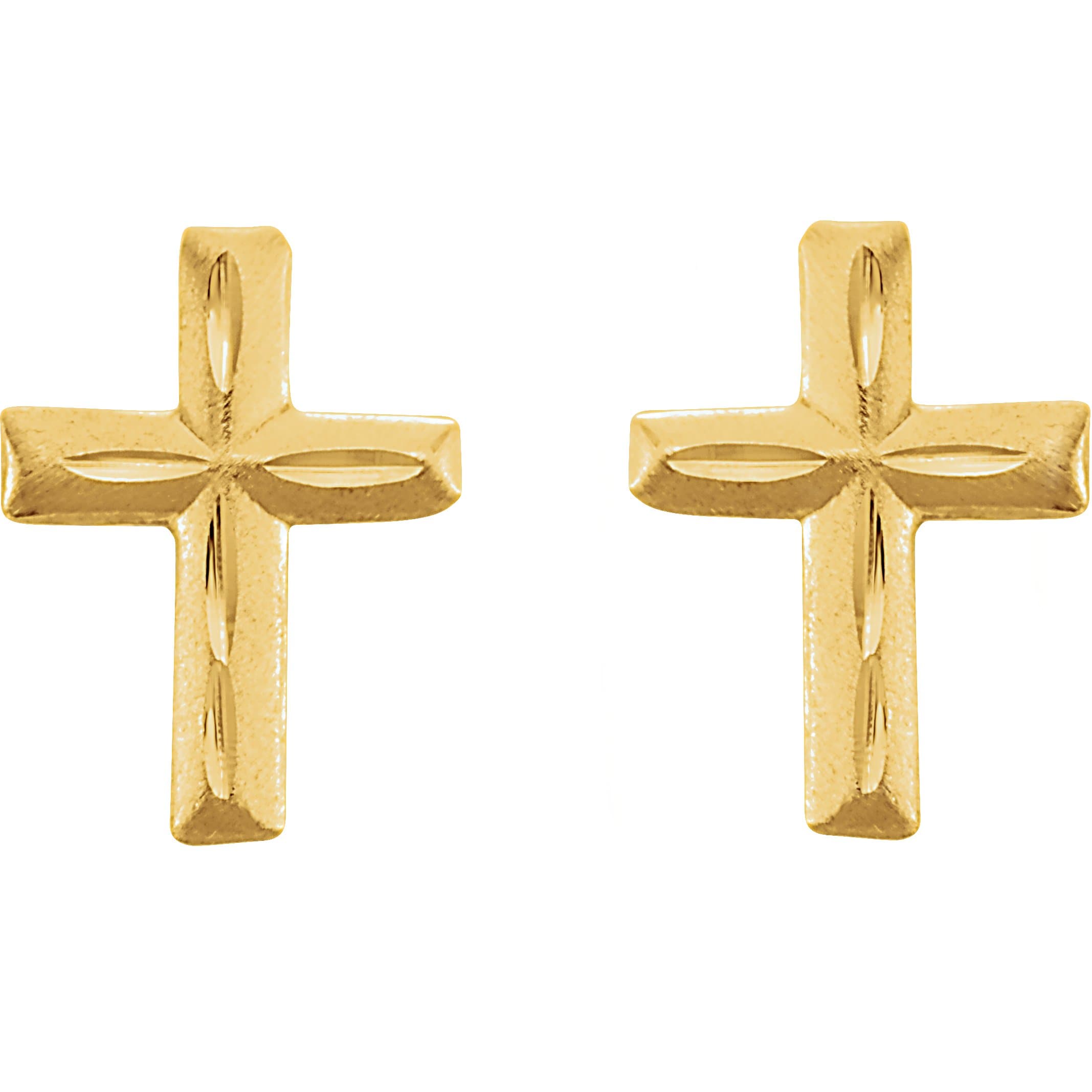 Youth Diamond-Cut Cross Earrings view 2