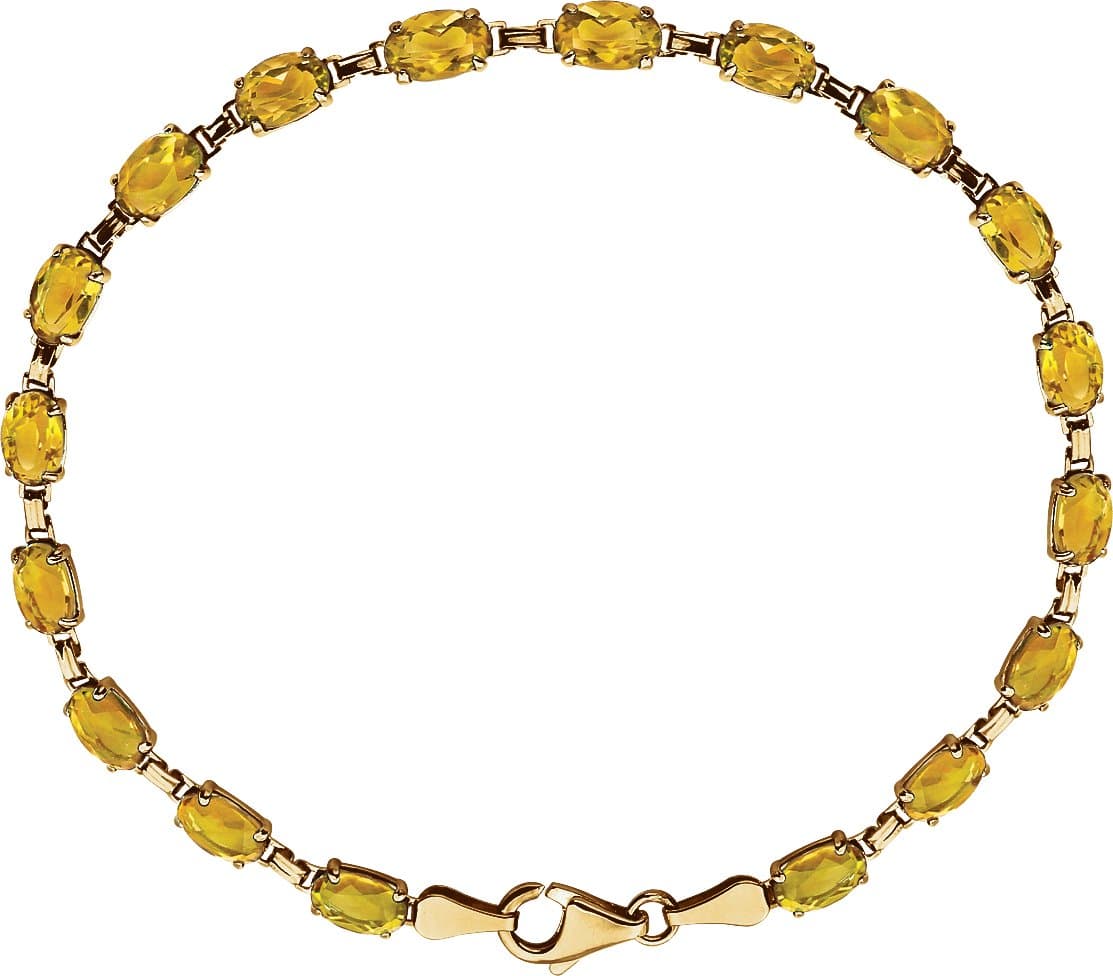14K Yellow Lab-Grown Emerald 7.25" Bracelet