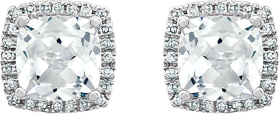 Round 4-Prong Halo-Style Earrings view 2