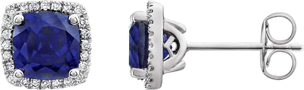 Round 4-Prong Halo-Style Earrings