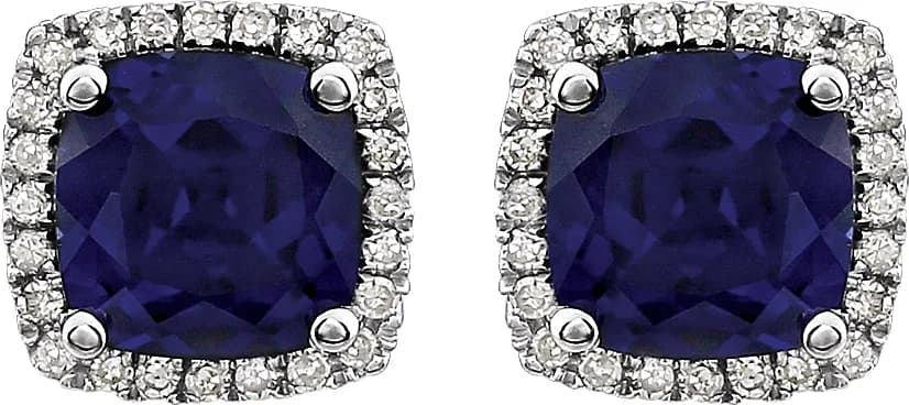 Round 4-Prong Halo-Style Earrings, view 3