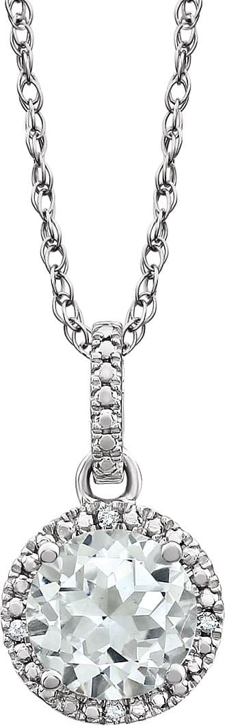 Sterling Silver Cultured White Freshwater Pearl & .01 CTW Natural Diamond 18" Necklace