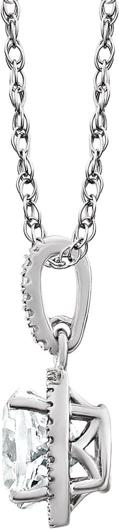 Halo-Style Birthstone Necklace view 2