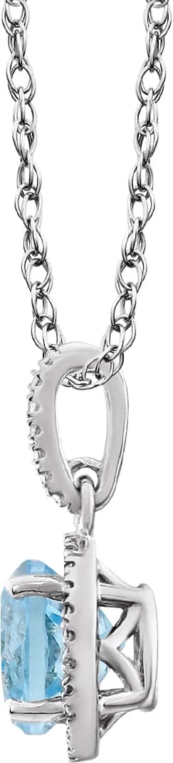 Halo-Style Birthstone Necklace, view 3