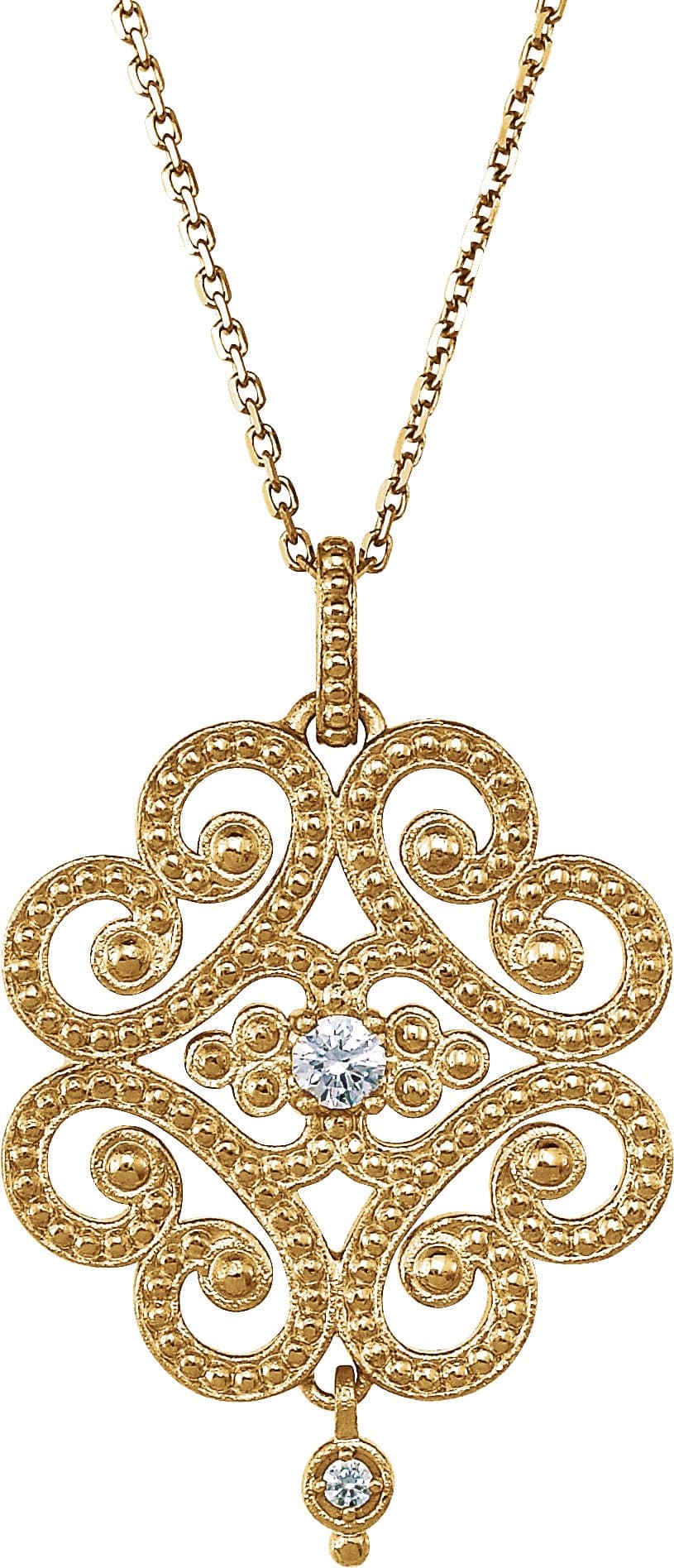 14K Yellow 1/10 CTW Natural Diamond 18 Necklace