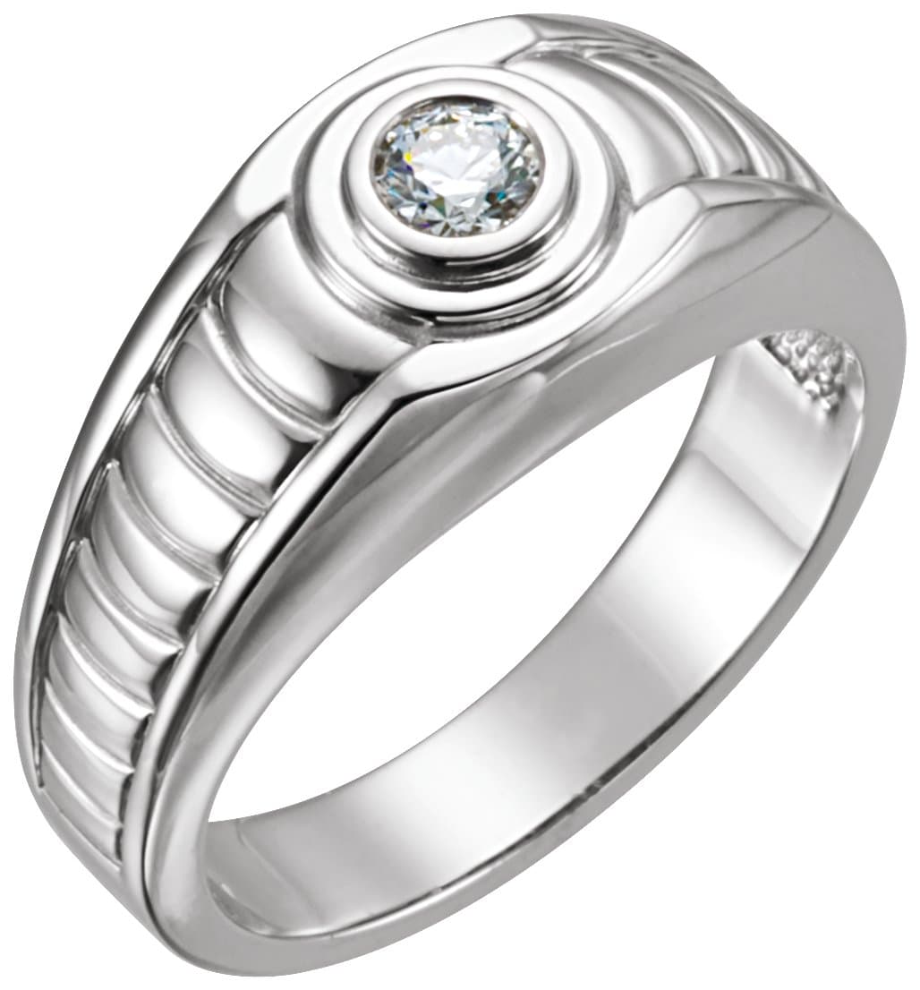 14K White 1/4 CTW Natural Diamond Solitaire Ring