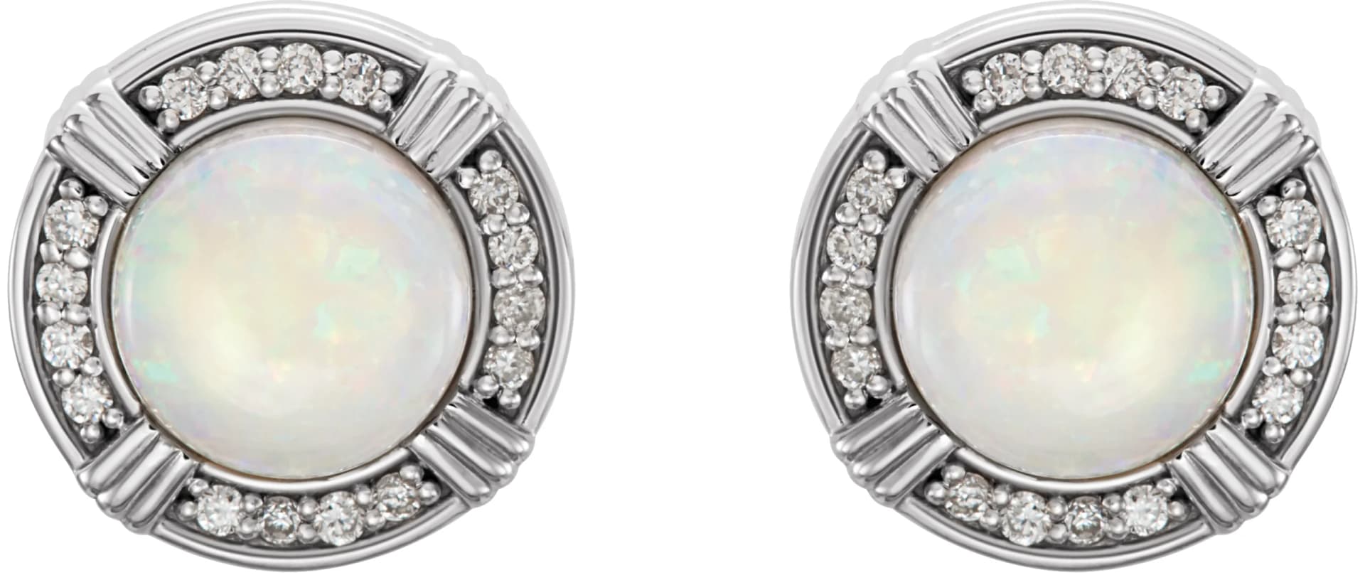 Bezel-Set Halo-Style Earrings, view 3