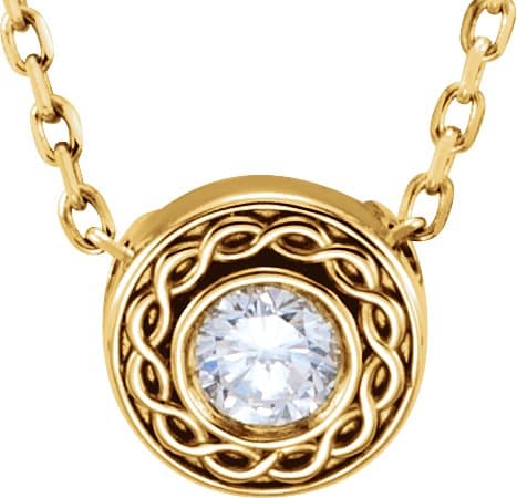 14K Rose 1/10 CTW Natural Diamond Slide 16 Necklace